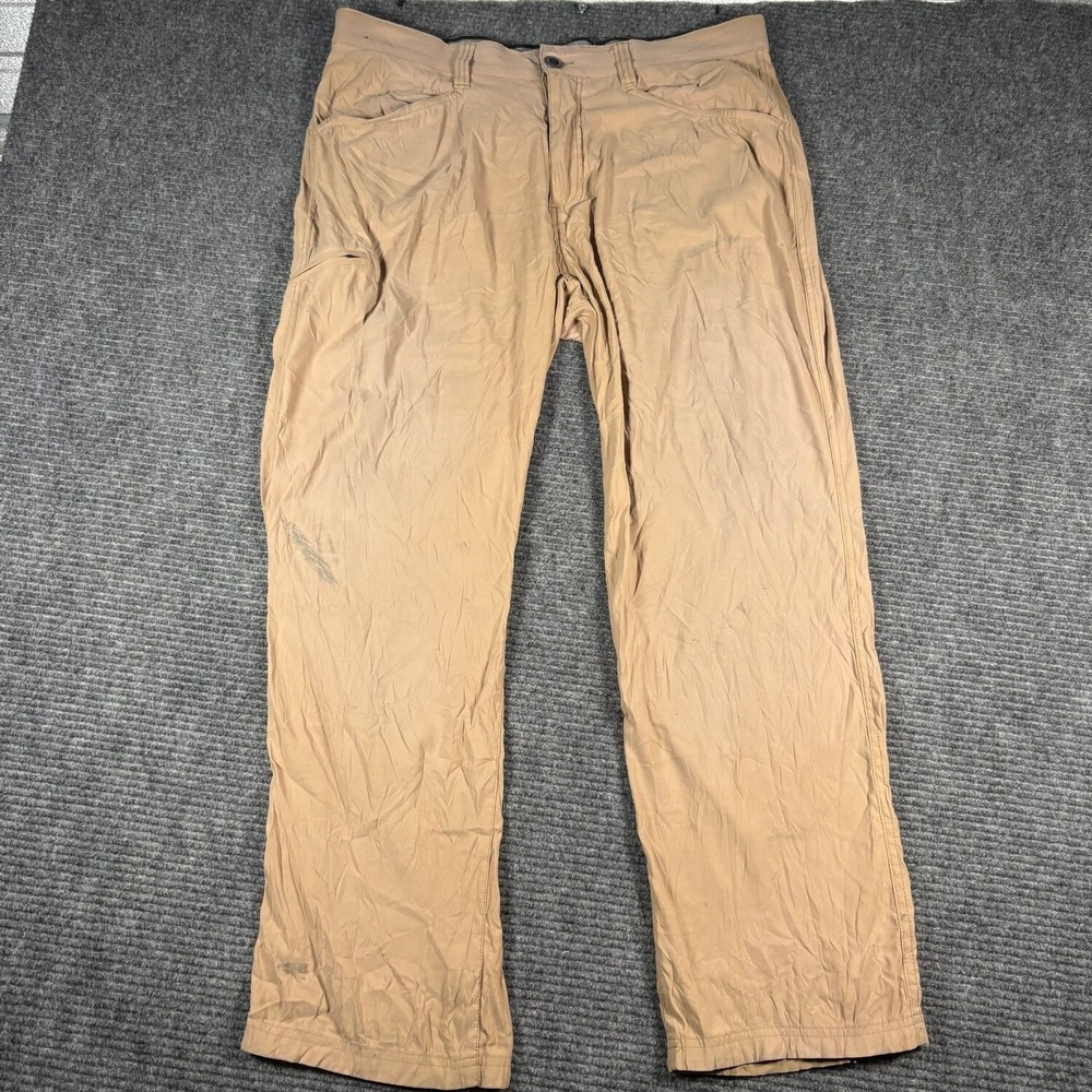 Orvis Tech Chino Pants Mens 36x30 Tan Good Lightweight Hiking Outdoor Utility